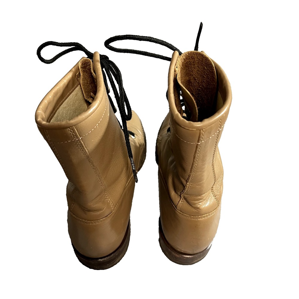 Women's JUSTIN Lace Up Roper Boots Tan Leather Size 7 - Picture 3 of 6